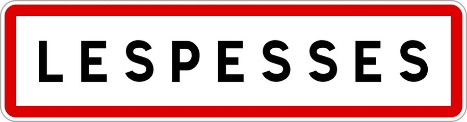 Panneau entrée ville agglomération Lespesses / Town entrance sign Lespesses