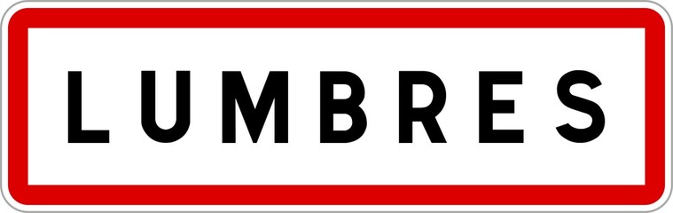 Panneau entrée ville agglomération Lumbres / Town entrance sign Lumbres