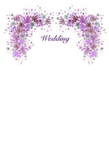 Watercolor Easter cross clipart. Floral crosses, floral frames, banner, very peri Flowe hand drawn illustration, invitation design 