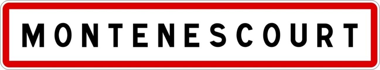 Panneau entrée ville agglomération Montenescourt / Town entrance sign Montenescourt