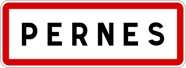 Panneau entrée ville agglomération Pernes / Town entrance sign Pernes