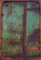worn rusty metal texture background.Grunge rusty colored orange, green, blue, metal steel  background texture, rust and oxidized metal background. Old metal iron panel.