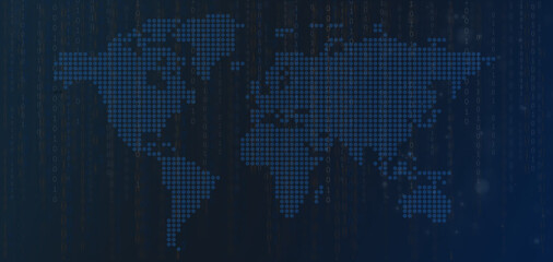 Obraz premium Mapa mundial en color azul