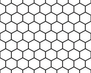 Black  honeycomb seamless pattern on white background
