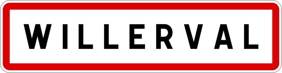 Panneau entrée ville agglomération Willerval / Town entrance sign Willerval