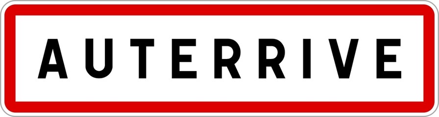 Panneau entrée ville agglomération Auterrive / Town entrance sign Auterrive