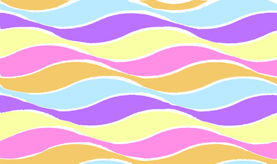 Colorful waves, lines, stripes and vector brush srokes texture. Distressed uneven background made of lines of different colors. Abstract vector illustration. EPS10