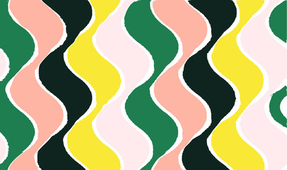 Colorful waves, lines, stripes and vector brush srokes texture. Distressed uneven background made of lines of different colors. Abstract vector illustration. EPS10