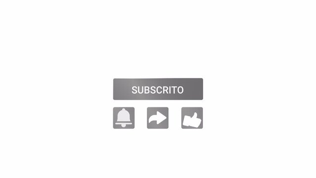 SUBSCREVER PORTUGUES SUBSCRIBE BUTTON, 4k VIDEO IS TRANSPARENT