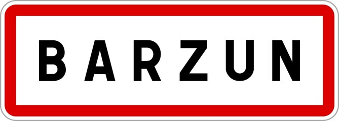 Panneau entrée ville agglomération Barzun / Town entrance sign Barzun