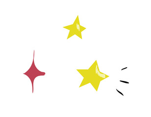 Set of stars in cartoon style on a white background