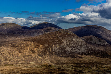Doan and the High Mournes from Carn mountain, Mournes, County Down, Northern Ireland