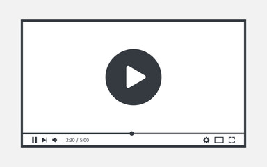 Clean Modern Video player interface.