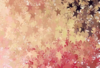 Light Pink, Yellow vector backdrop with small and big stars.