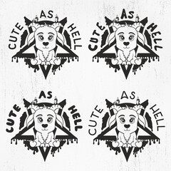 ute as Hell Svg, Cute as Hell Cut File, Baphomet svg, Pastel Goth svg, Gothic Devil svg, Cute Baphomet svg, 
