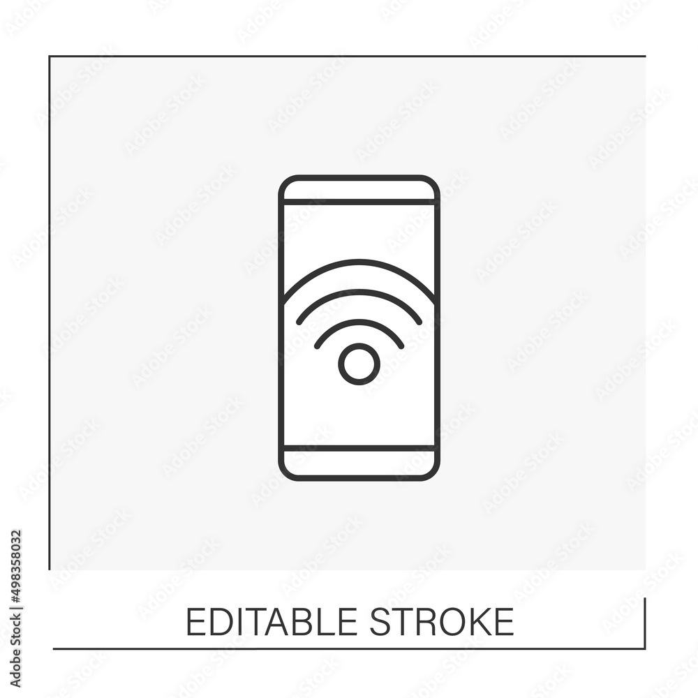Aufkleber access line icon. share wifi on smartphone.web service concept. isolated vector illustration. editab