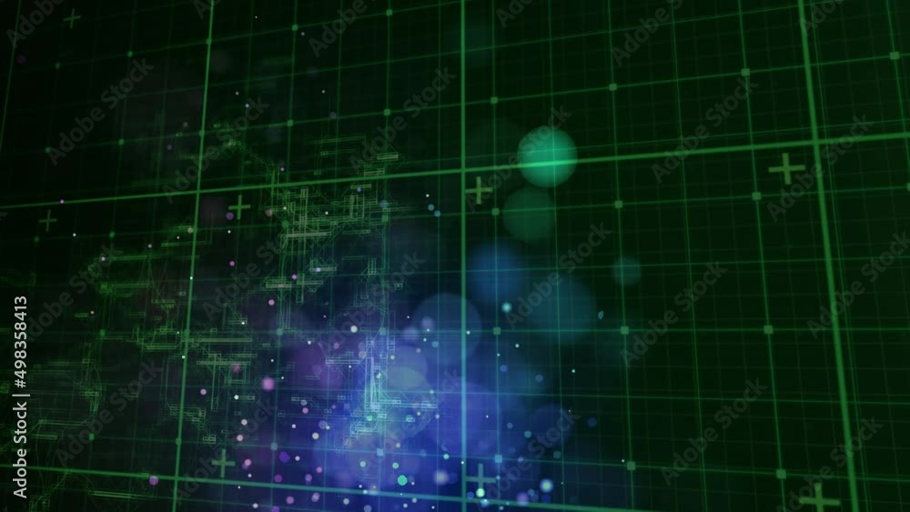 Poster animation of digital data processing over grid