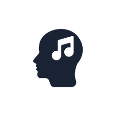 Head icons and music ideas. On white background vector illustration