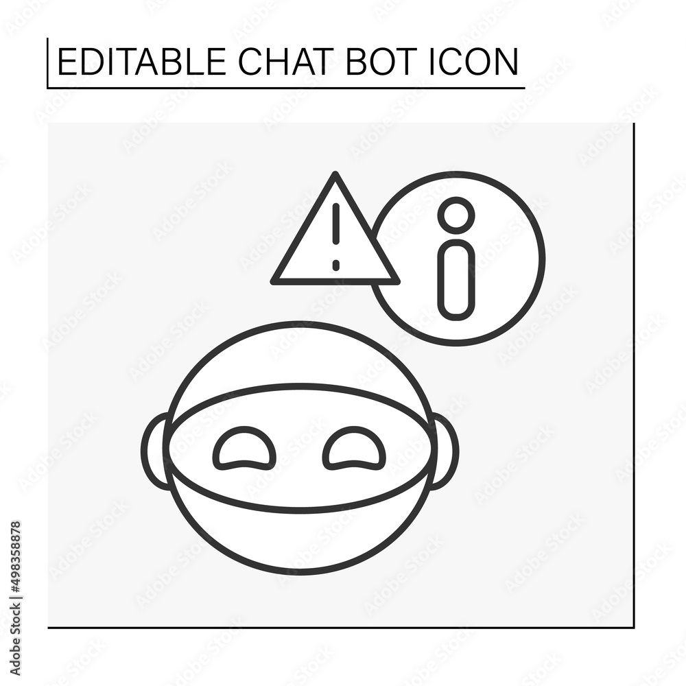 Aufkleber robot line icon. error information. mistake access. chatbot concept. isolated vector illustration. e
