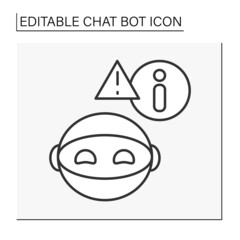  Robot line icon. Error information. Mistake access. Chatbot concept. Isolated vector illustration. Editable stroke