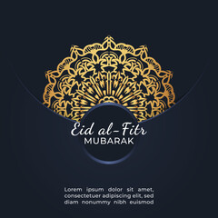 Eid mubarak celebratory illustration.