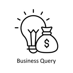 Business Query vector outline icon for web isolated on white background EPS 10 file