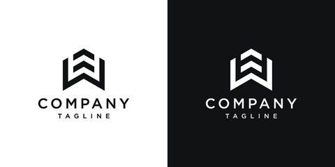 Creative Letter W Monogram Logo Design Icon Template White and Black Background