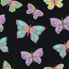 Seamless vector pattern of butterfly. Decoration print for wrapping, wallpaper, fabric, textile.	