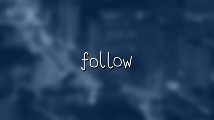 Animation of follow text over cityscape - Powered by Adobe