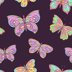 Seamless vector pattern of butterfly. Decoration print for wrapping, wallpaper, fabric, textile.	