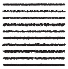 Obraz premium Set of ten black vector grunge ink brush strokes for your design.