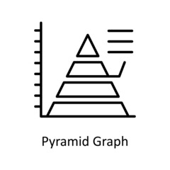Fototapeta premium Pyramid Graph vector outline icon for web isolated on white background EPS 10 file