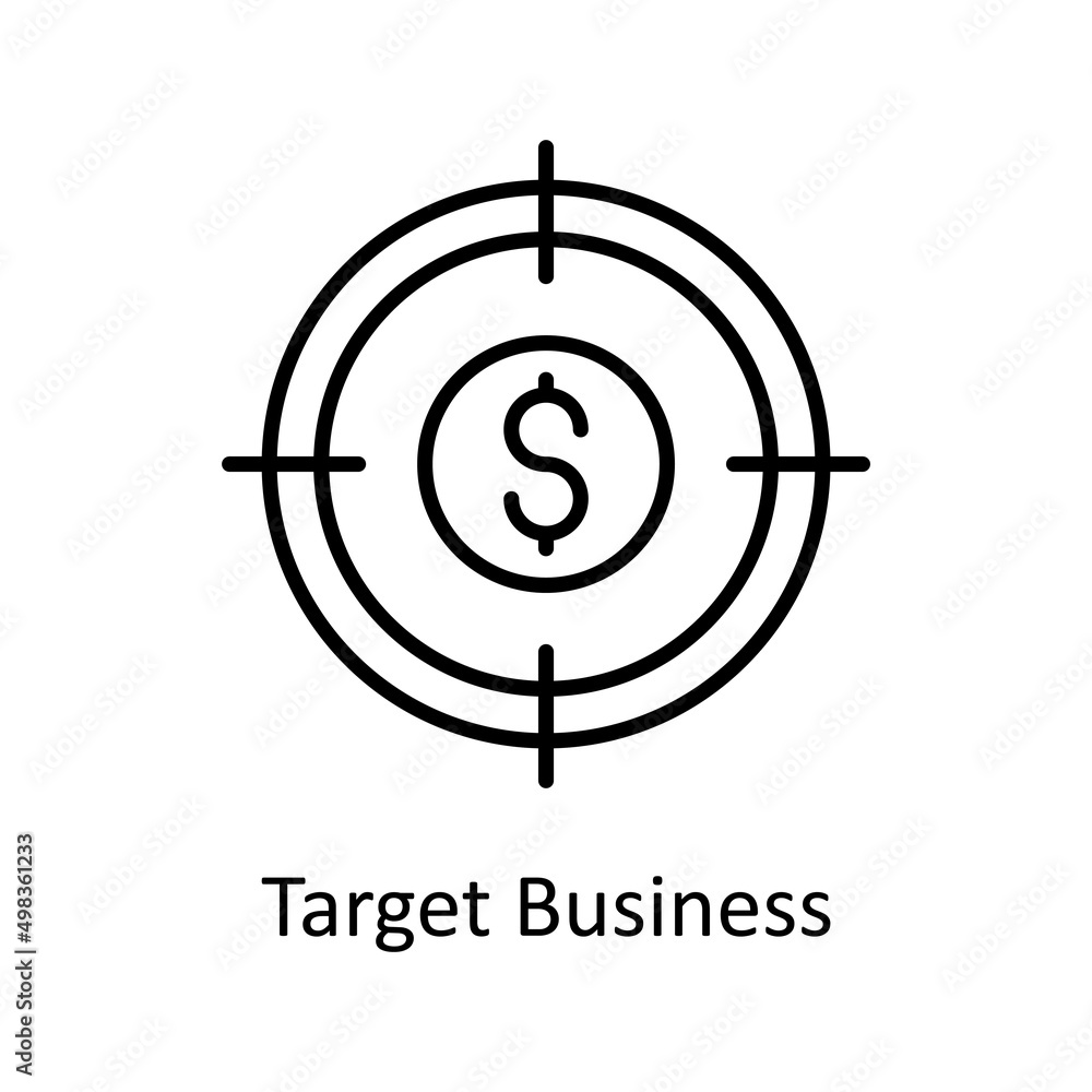 Poster target business vector outline icon for web isolated on white background eps 10 file