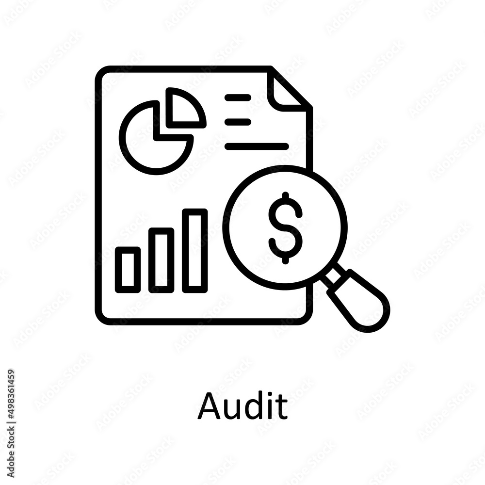 Poster audit vector outline icon for web isolated on white background eps 10 file
