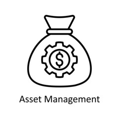 Asset Management  vector outline icon for web isolated on white background EPS 10 file