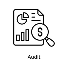 Audit vector outline icon for web isolated on white background EPS 10 file