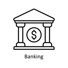 Banking vector outline icon for web isolated on white background EPS 10 file