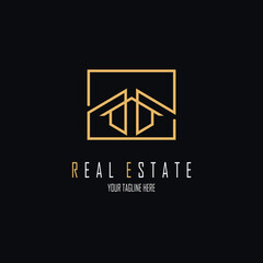real estate house logo template design for brand or company and other