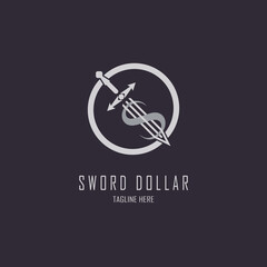 sword dollar letter s logo template design vector for brand or company and other