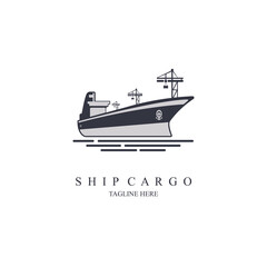 ship cargo vessel container logo template design vector for brand or company and other