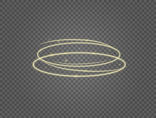 Lights effect. Glow circle line on transparent. Shiny elements. Vector illustration.
