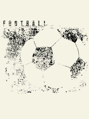 Football abstract paint splash vintage grunge style poster design. Retro vector illustration.