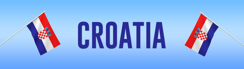 3d illustration. A beautiful view of Croatia flag on a gradient background.
