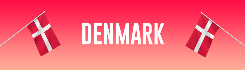 3d illustration. A beautiful view of Denmark flag on a gradient background.