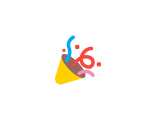 Party Popper vector flat emoticon. Isolated Party Popper illustration. Party Hat icon