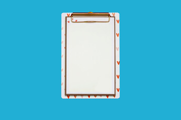 Not a standard notebook with a clip-on white paper holder on a blue background
