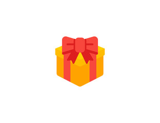 Wrapped Gift vector flat emoticon. Isolated Gift Box illustration. Gift Box icon