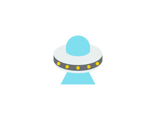 Flying Saucer vector flat emoticon. Isolated UFO illustration. Flying Saucer icon