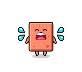 brick cartoon illustration with crying gesture