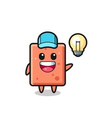 Fototapeta premium brick character cartoon getting the idea